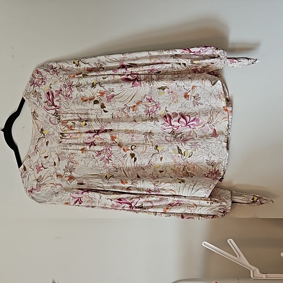 Anthropology Maeve Pernille Floral Tie Sleeve Blouse - Picture 8 of 8